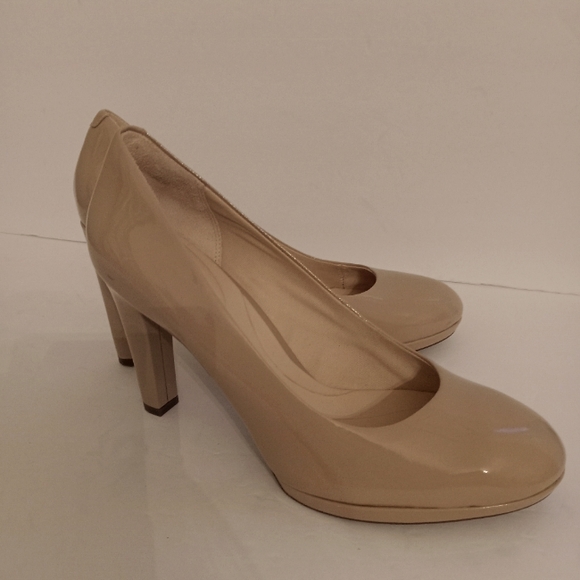 Rockport Shoes Rockport Patent Leather Tan High Heels With Comfort
